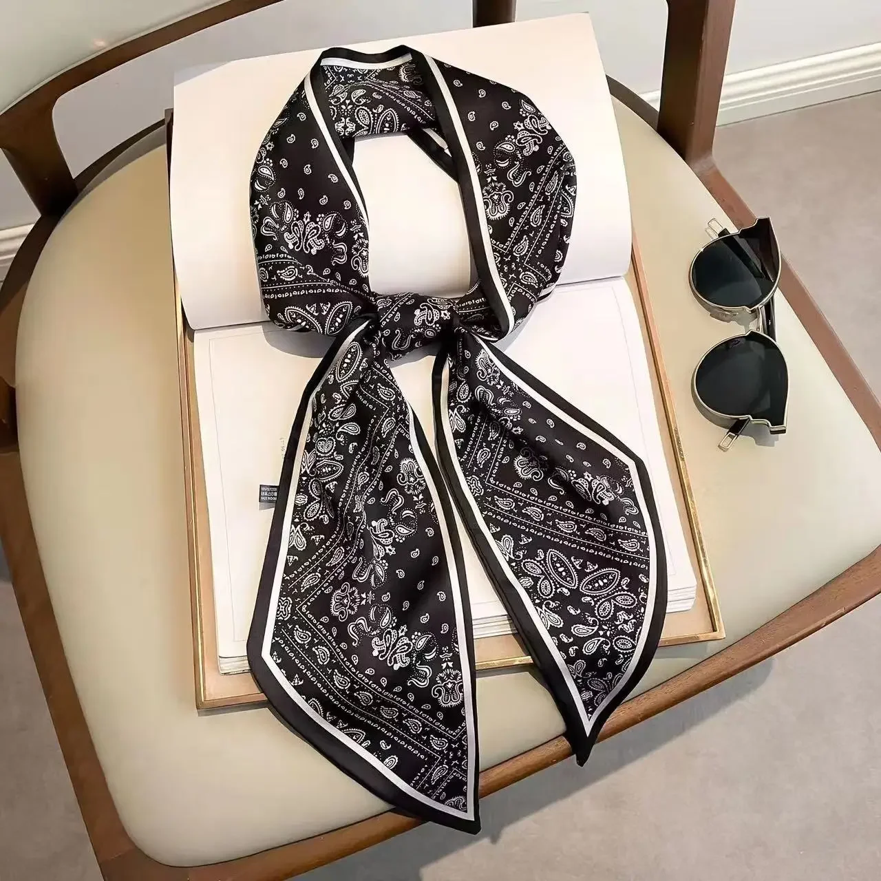 Luxury Bags Online - Design Print Skinny Scarf Plaid Horse