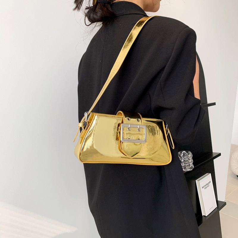 Luxury Y2K Bags - Y2K Gold Shouder Bag for Women
