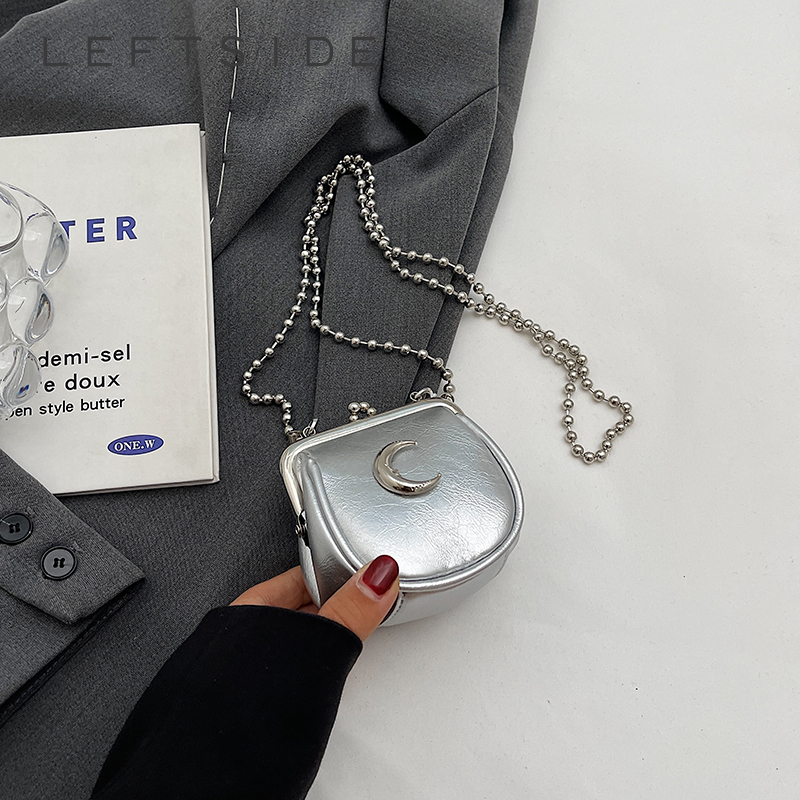 Luxury Y2K Bags - Silver Mini Cute Crossbody Bags for