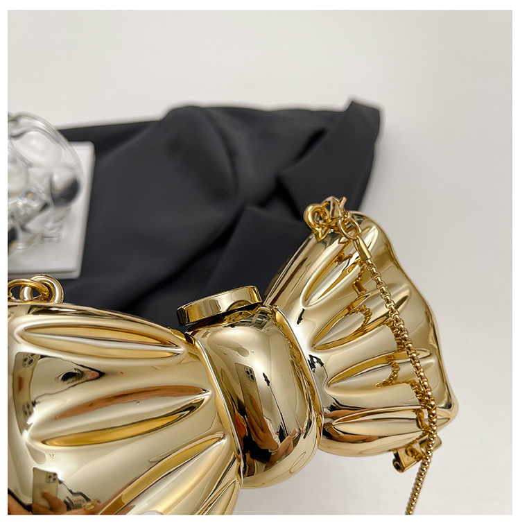 Glossy Gold Metal Bow Shaped M - огляд і ціна Luxury Bags Gold