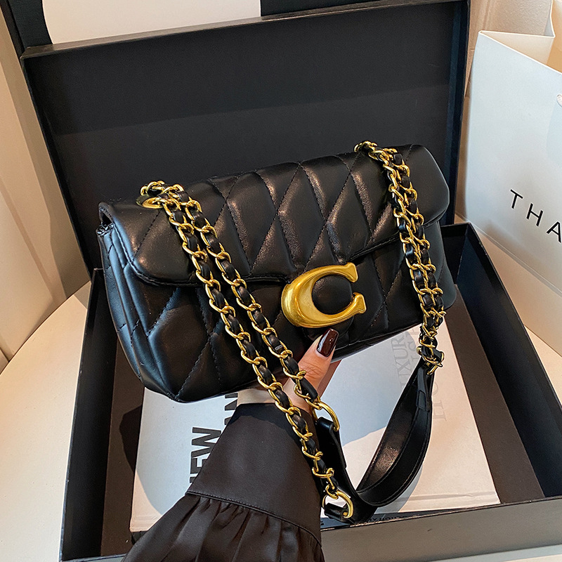 Women Quilted Leather Shoulder - огляд і ціна Luxury Bags Gold