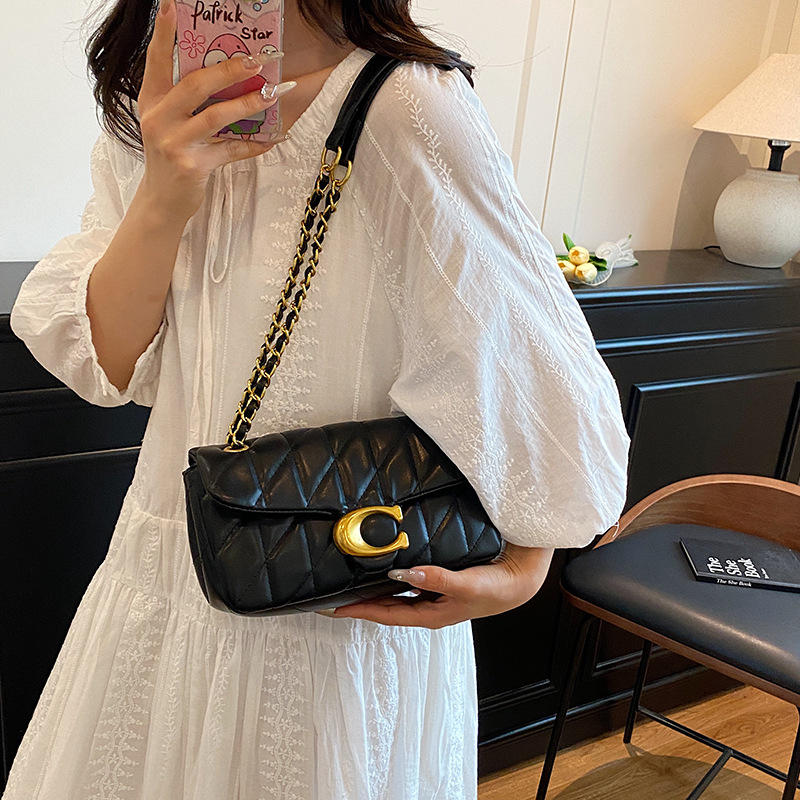 Women Quilted Leather Shoulder - огляд і ціна Luxury Bags Gold