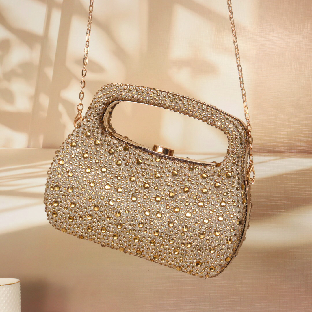 Gold glitter luxury hot diamon - огляд і ціна Luxury Bags Gold